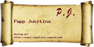 Papp Jusztina névjegykártya